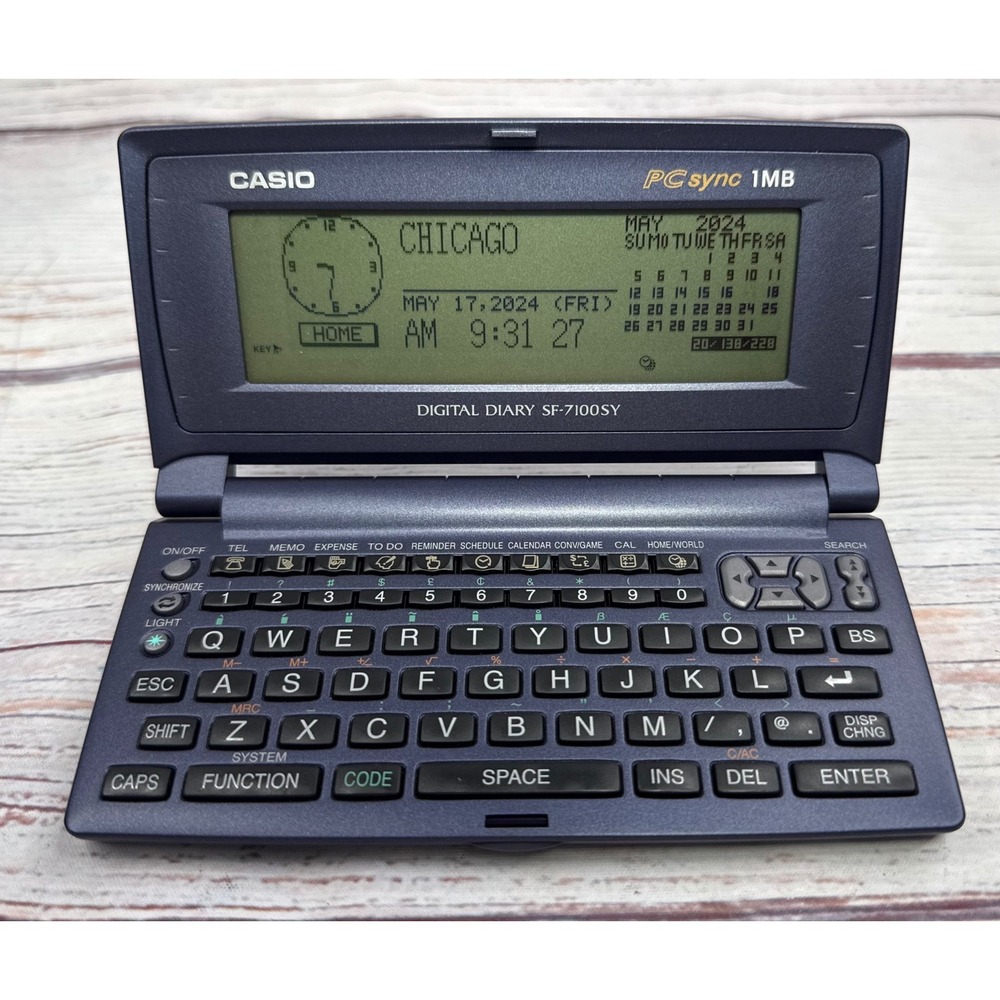 Casio SF-7100SY Digital Diary PC Sync 1MB Handheld Organizer Vintage